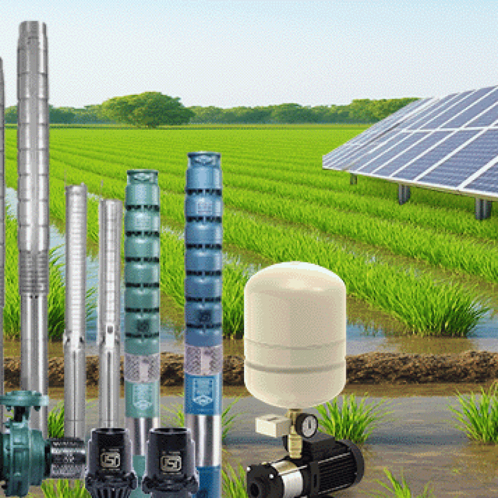Solar water pump system for agricultural irrigation